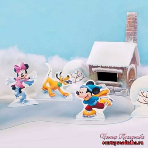 Зимнее оформление уголка в детском саду - Микки Маус и его друзья