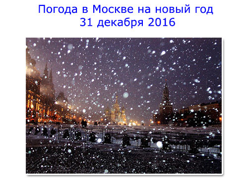 Погода в Москве на новый год 31 декабря 2016. Снег, холод