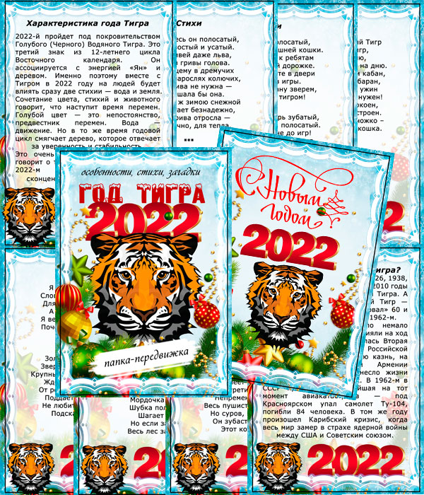 Папка передвижка для детского сада - новый год 2022 (10 страниц)